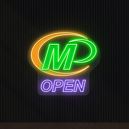 Open minuteman logo LED neon sign