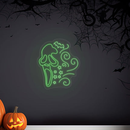 Scary Ghost Face Neon Sign | Indoor | Wall Mounting