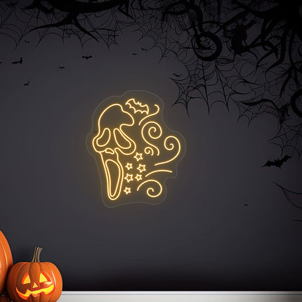 Scary Ghost Face Neon Sign | Indoor | Wall Mounting