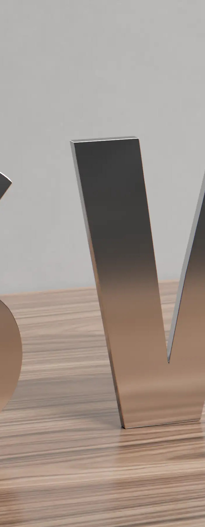 Flat-cut metal letters custom signage SW