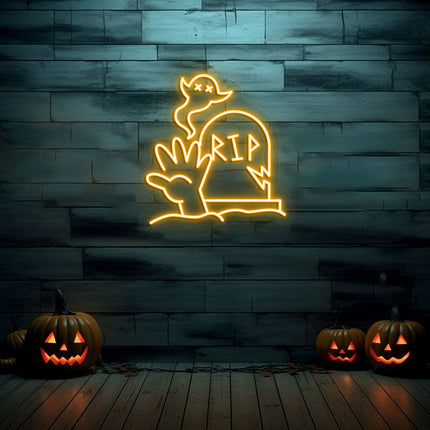 Graveyard RIP Tombstone Neon Sign | Indoor | Wall Mounting
