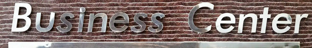 Fabricated metal letters Business Center sign
