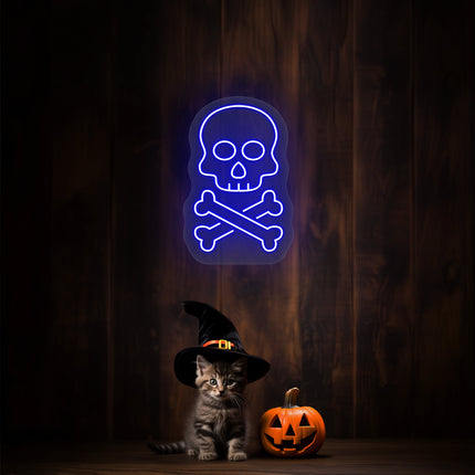 Skull With Bones Neon Sign | Indoor | Wall Mounting