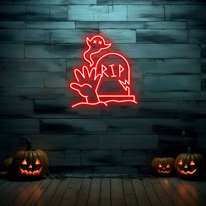 Graveyard RIP Tombstone Neon Sign | Indoor | Wall Mounting