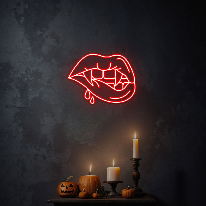 Vampire Lips Neon Sign | Indoor | Wall Mounting